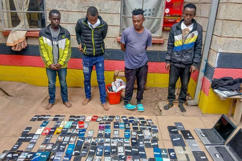 File image of four suspects arrested in Kayole, Nairobi.